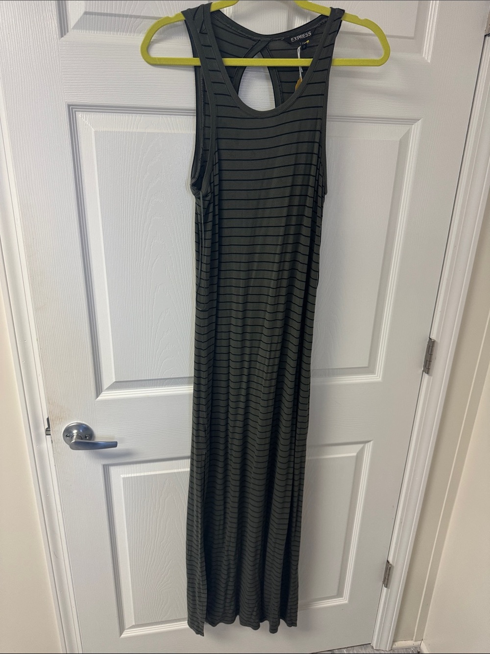 Express Black Striped Maxi Dress - Racerback Tank